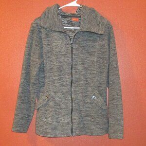 Merrell Woman Medium Gray Full Zip Warm Out door Hooded Jacket